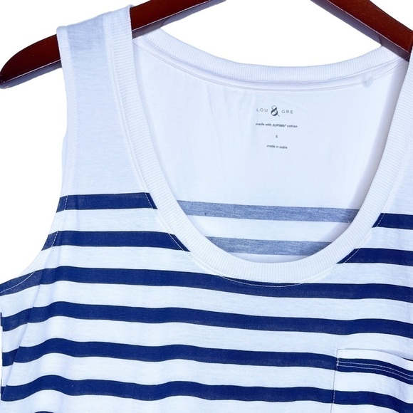 LOU & GREY NEW Striped Softserve Slub Pocket Tank Top Size Small - Picture 6 of 14